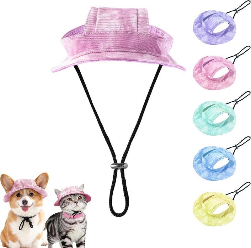 ETOFIXEE Cat Sun Hat,Dog Bucket Hat,Pet Sport Cap with 2Ear Holes-Must-Haves for National Dog Day Celebrations,Cute Canine Day Gifts,Sun-Safe & Comfortable Pet Headwear for S/M/LPets(Pink, L) - Image 1